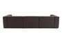 Atelier Del Sofa Sofá Esquinero Marrón Oscuro Lino 296x185x66 cm